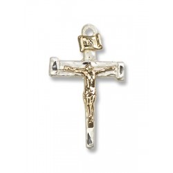 Two-Tone GF/SS Nail Crucifix Pendant