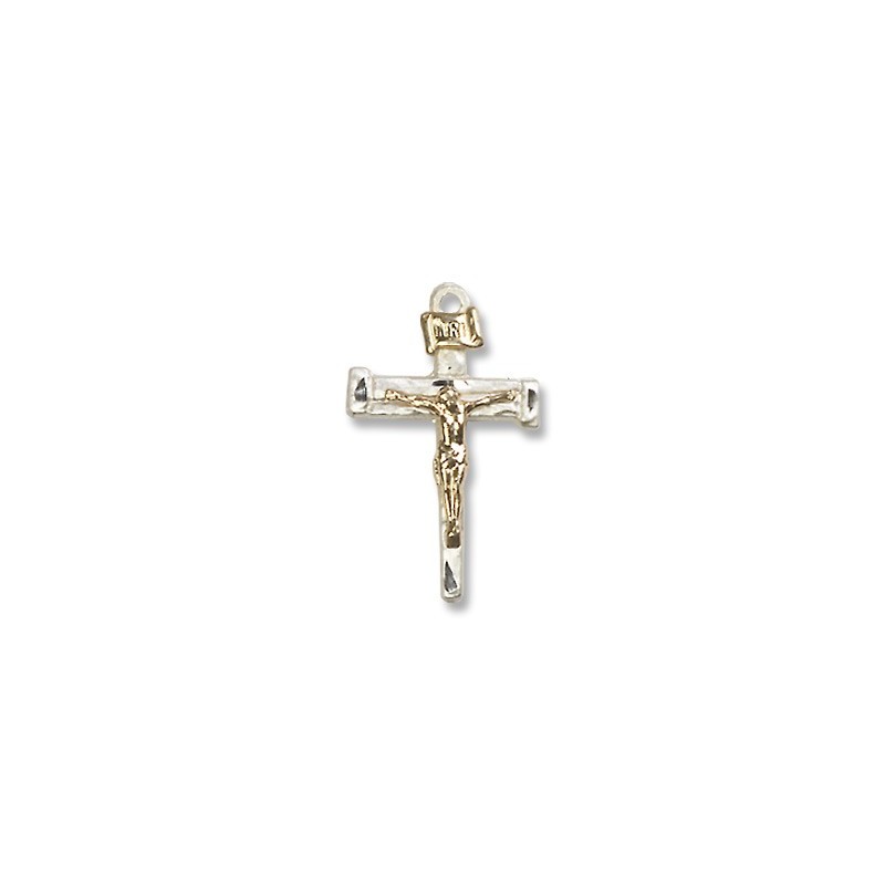 Two-Tone GF/SS Nail Crucifix Pendant A-M Religious Gifts Church Supply ...