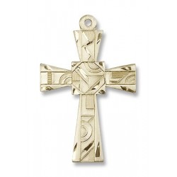 Gold Filled Mosaic Cross Pendant