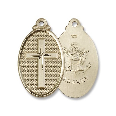 Army w/Cross Gold Filled Pendant