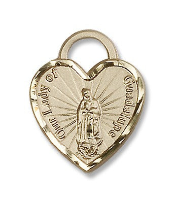 Gold Filled O/L of Guadalupe Heart Pendant