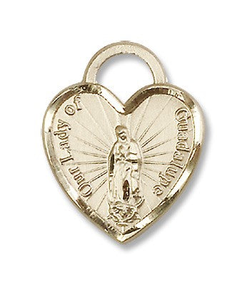 Gold Filled O/L of Guadalupe Heart Pendant