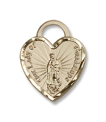 Gold Filled O/L of Guadalupe Heart Pendant