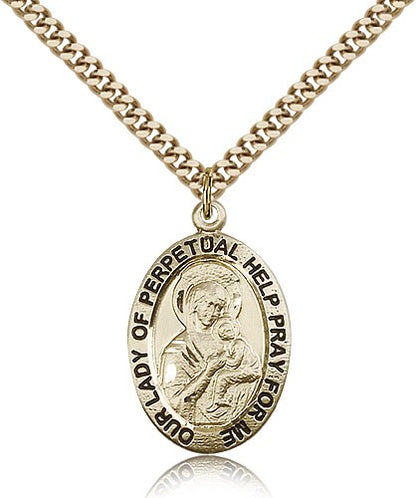 Gold Filled O/L of Perpetual Help Pendant