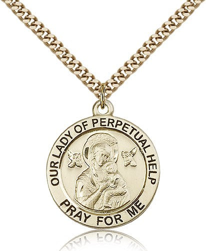 Gold Filled O/L of Perpetual Help Pendant