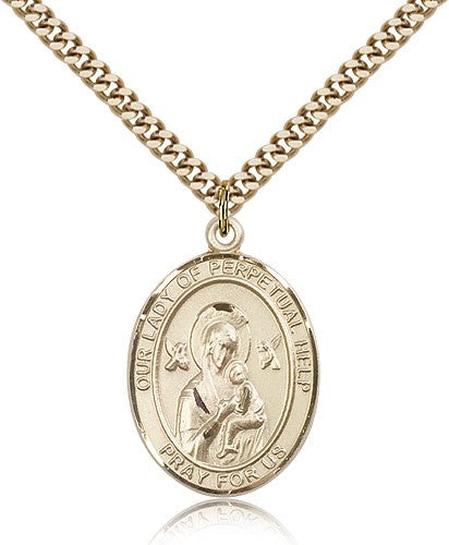 Gold Filled O/L of Perpetual Help Pendant