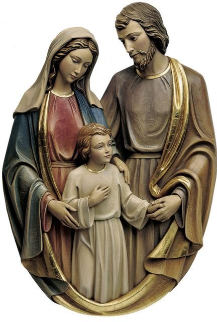 Holy Family Bust - Woodcarved