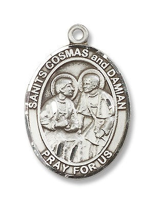 Sts. Cosmas & Damian Sterling Silver Pendant