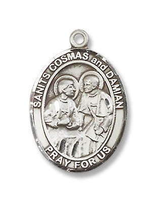 Sts. Cosmas & Damian Sterling Silver Pendant