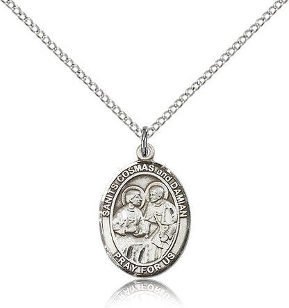 Sts. Cosmas & Damian Sterling Silver Pendant