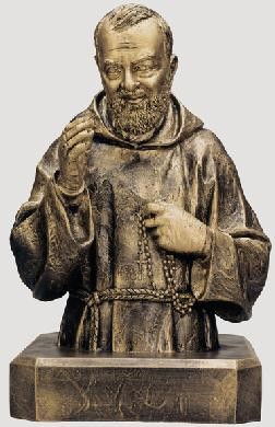 Padre Pio Bust - Woodcarved