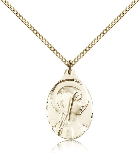 Gold Filled Sorrowful Mother Pendant