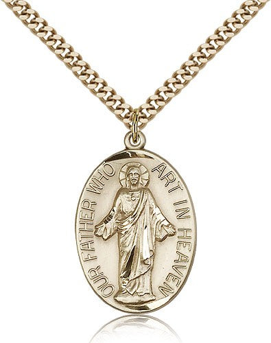 Gold Filled Our Father Pendant