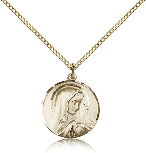 Gold Filled Sorrowful Mother Pendant