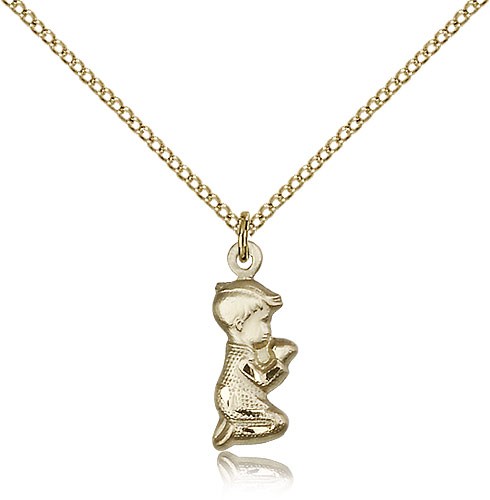 Gold Filled Praying Boy Pendant