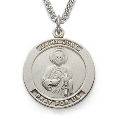 St. Jude Sterling Silver Medal w/24" Chain