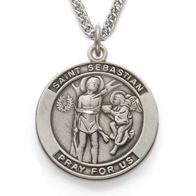 St. Sebastian Sterling Silver Medal Patron Necklace