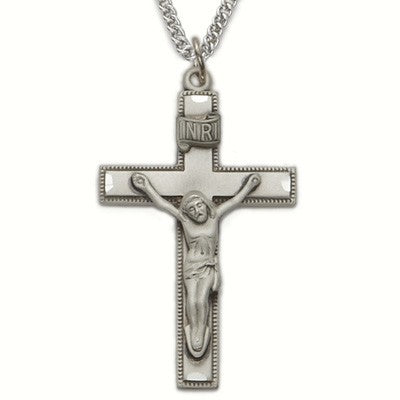 Mens Crucifix Sterling Silver w/24" Chain - Boxed