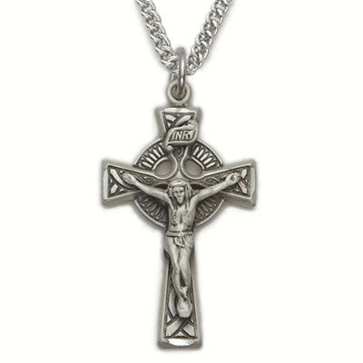 Mens Celtic Crucifix Sterling Silver w/24" chain