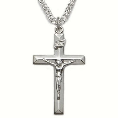 Mens Crucifix Sterling Silver w/24" Chain - Boxed