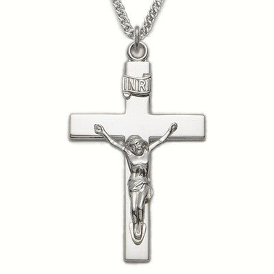 Mens Lords Crucifix Sterling Silver Jesus Cross Christ