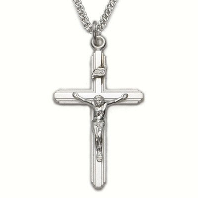 Mens Crucifix Sterling Silver w/24" Chain - Boxed