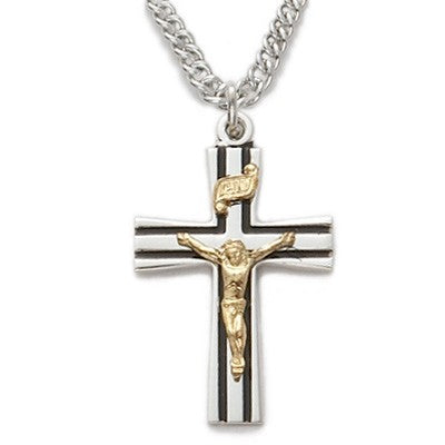 Mens Crucifix Sterling Silver w/24" Chain - Boxed