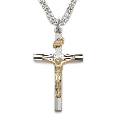 Mens Crucifix Sterling Silver w/24" Chain - Boxed