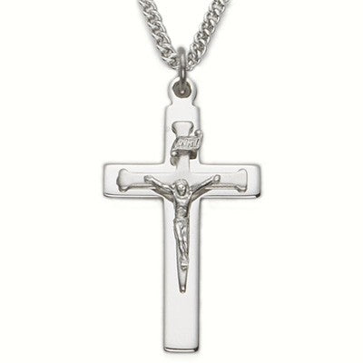 Mens Crucifix Sterling Silver w/24" Chain - Boxed