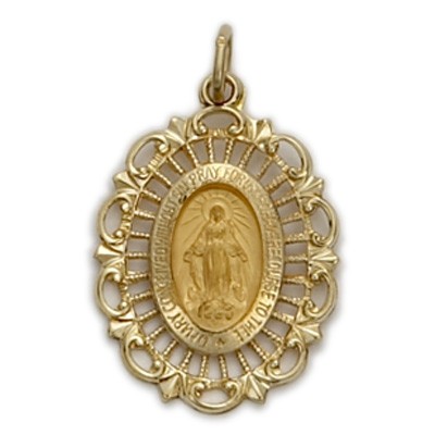 Miraculous Medal 14K on Gold Field Medium Oval Medal