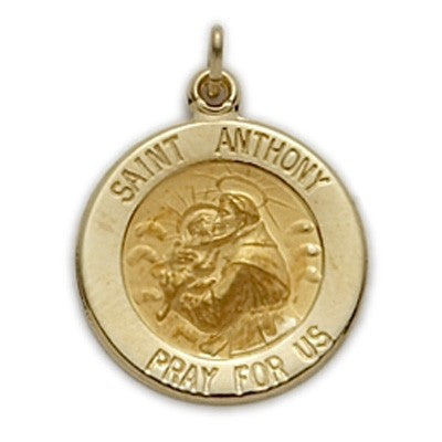 St. Anthony 14K Gold Round Medal