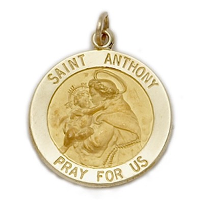 St. Anthony 14K Gold Large Round Medal