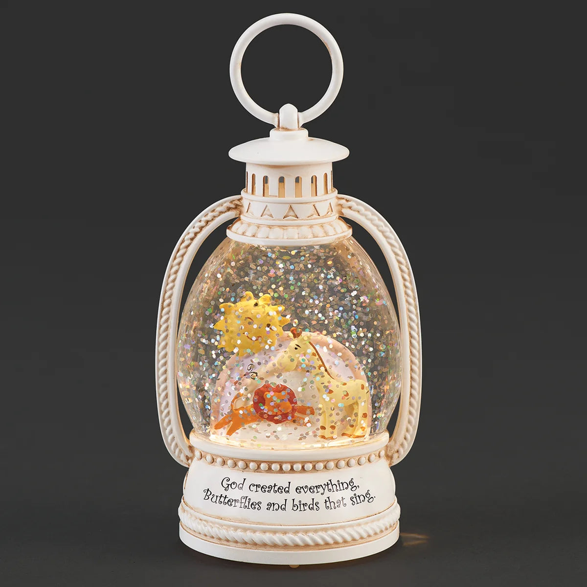 "God Created Everything" Lighted Shimmer Lantern