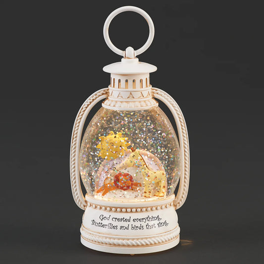 "God Created Everything" Lighted Shimmer Lantern