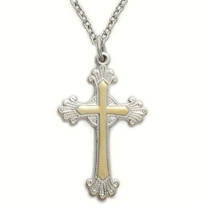 Ladies Cross Necklace Sterling Silver w/18" Chain - Boxed