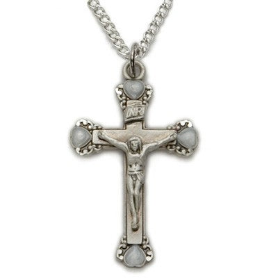 Women's Crucifix Sterling Silver Necklace w/18" Chain - Boxed