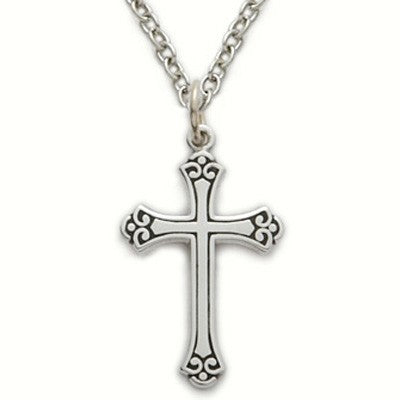 Ladies Cross Necklace Sterling Silver w/18" Chain - Boxed