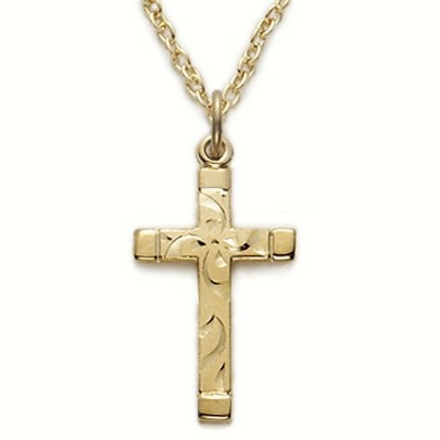 Women's Cross Necklace 14K Gold Filled w/18" Chain - Boxed