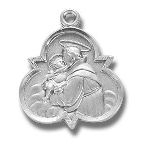 St. Anthony with Trinity Sterling Silver w/18" Chain - Boxed