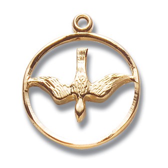 Gold Over Sterling Silver Open Circle with Dove w/18" Chain - Boxed