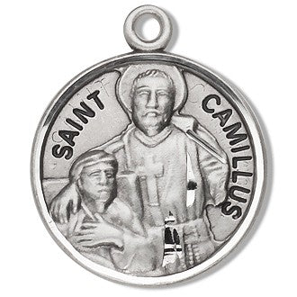 St. Camillus Sterling Silver Round 20" Chain - Boxed