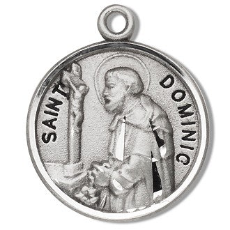 St. Dominic Sterling Silver Round w/20" Chain - Boxed