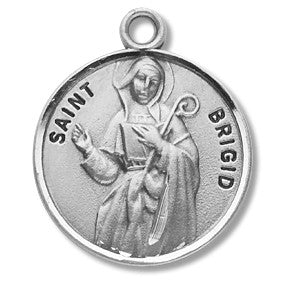 St. Brigid Sterling Silver Round w/18" Chain - Boxed