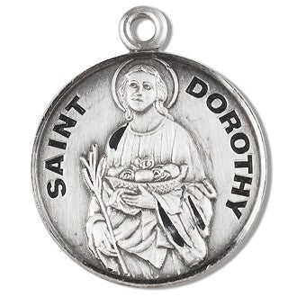 St. Dorothy Sterling Silver Round w/18" Chain - Boxed