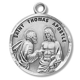 St. Thomas the Apostle Sterling Silver Round w/20" Chain - Boxed