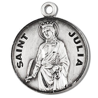 St. Julia Sterling Silver Round w/18" Chain - Boxed