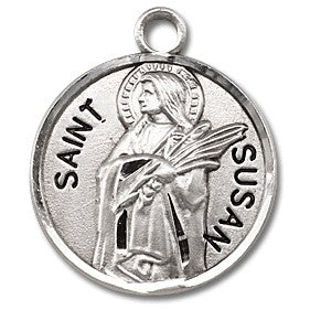 St. Susan Sterling Silver Round w/18" Chain - Boxed