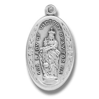 Sterling Silver Our Lady of Victory w/18" Chain - Boxed