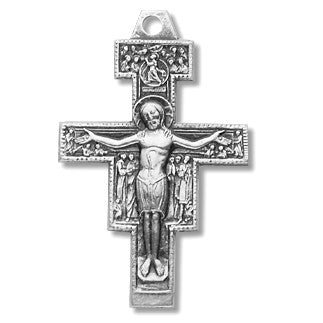 Sterling Silver Medium San Damiano Cross w/18" Chain - Boxed