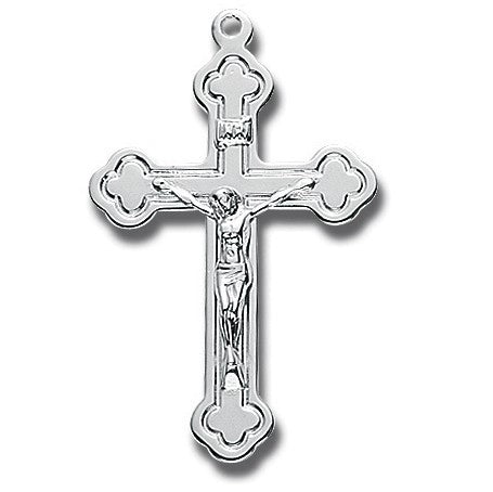 Sterling Silver Medium Fancy Crucifix w/24" Chain - Boxed